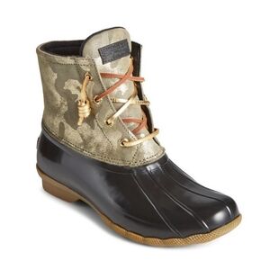 Women’s Sperry Saltwater Metallic Camo Duck Boots Size 6